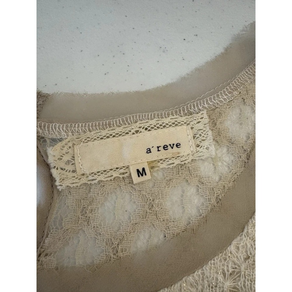 Anthropologie a'reve Sweater Womens M Soft Romantic Fairy Ethereal Feminine Lace - Picture 3 of 8